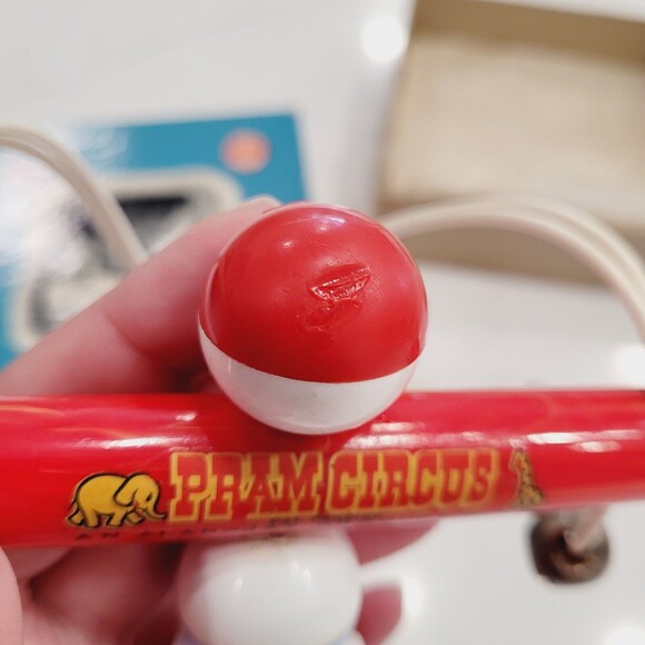 Bakelite Rattle Elephant Toy Crib Pram Circus Alan Jay Plastics Red Blue Vintage - Picture 7 of 16